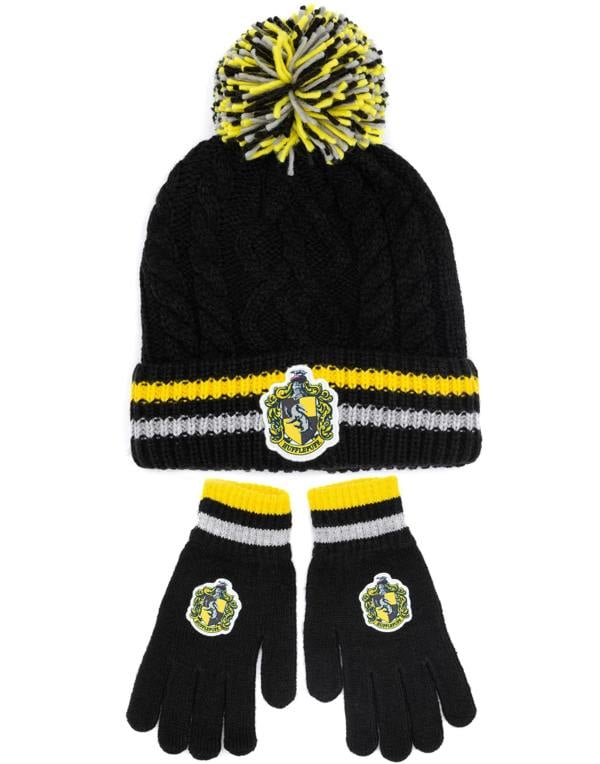 Harry Potter Unisex Yellow Beanie and Gloves Set (One Size)
