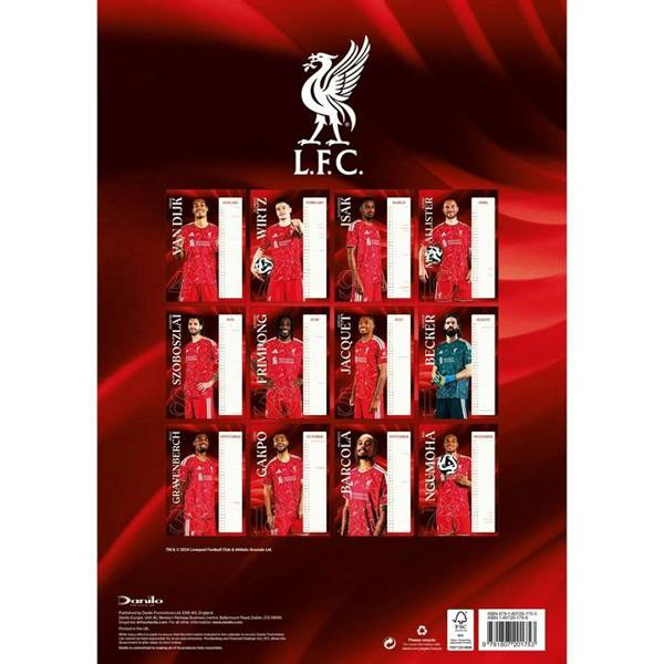 Liverpool FC A3 Calendar 2027, Wall Calendars, Month To View, Sports, Gift