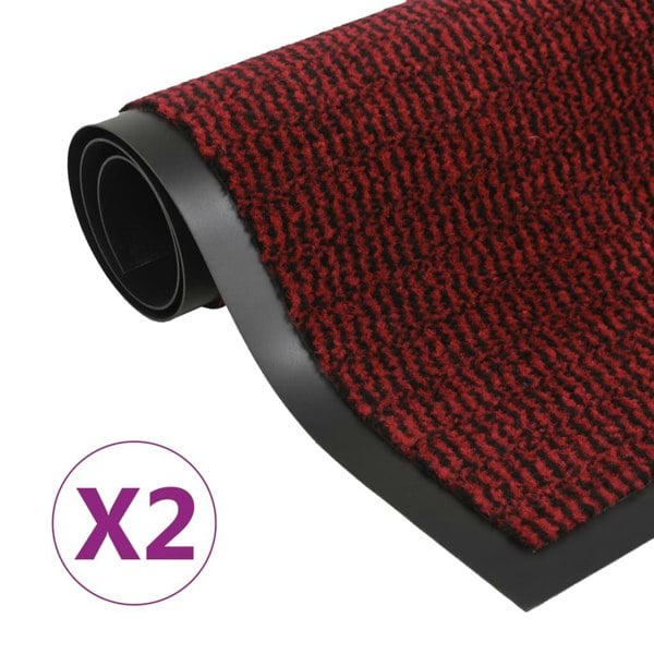 Berkfield Dust Control Mats 2 pcs Rectangular Tufted 80x120 cm Red