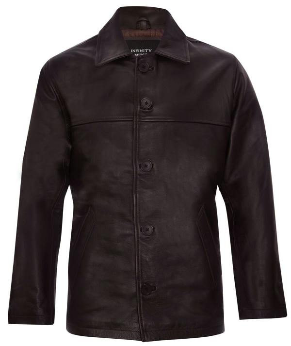 Infinity Leather Mens Classic Cowhide Leather Box Jacket