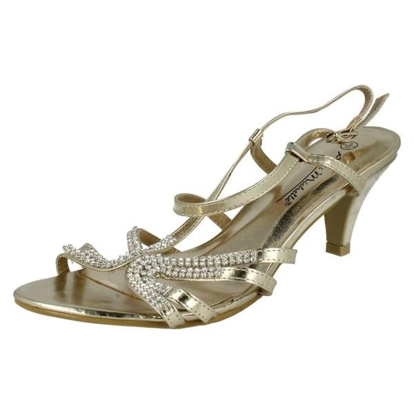 Anne Michelle Ladies Anne Michelle Diamante Detail Cross Over Heels