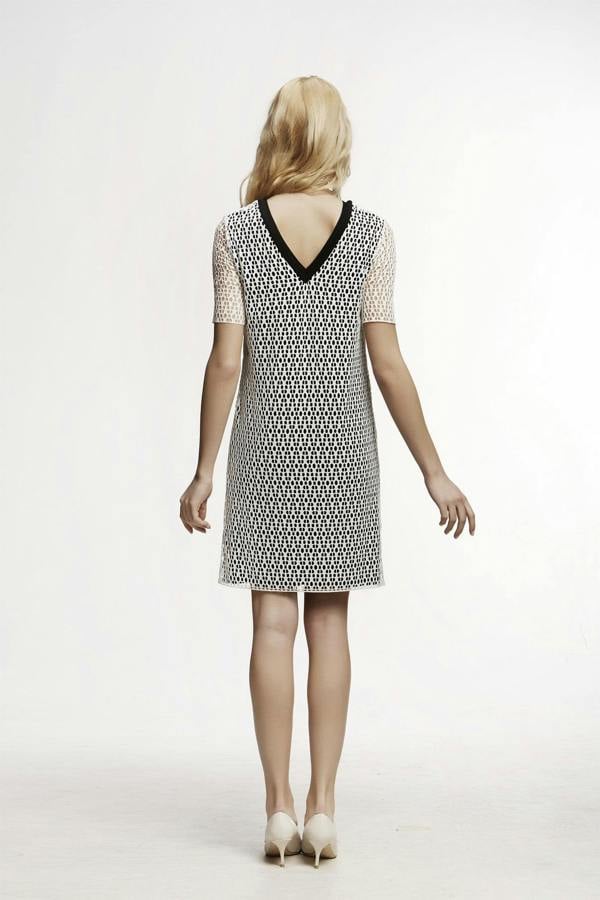Rumour London Donna lace overlay dress with sheer sleeves