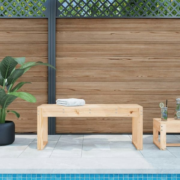 Berkfield Garden Bench 110x38x45 cm Solid Wood Pine