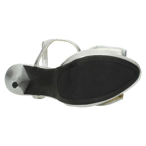 Spot On Ladies Spot On Platform High Heels With Diamante Bow