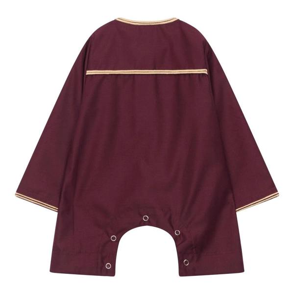 TT-003 - Baby Toddler Emirati Omani Gold Tassel Romper Thobe - Wine - Thobez - 3