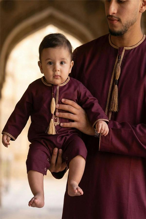Infinity Leather Baby Boys Ramadan Moroccan Thobe Robe Emirati Eid Jubba- B-TT003
