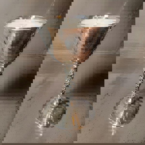 silver goblet candle