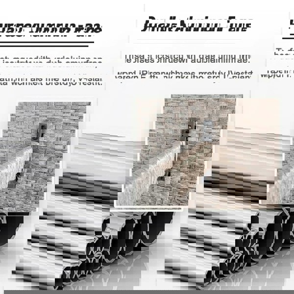 Furniture One Patio Sofa Dining Table Set, 6 Seaters Aluminum Frame Wicker Weave, Includes Dining Table+Loveseat+ 2 Armchair+2 Stool - Grey