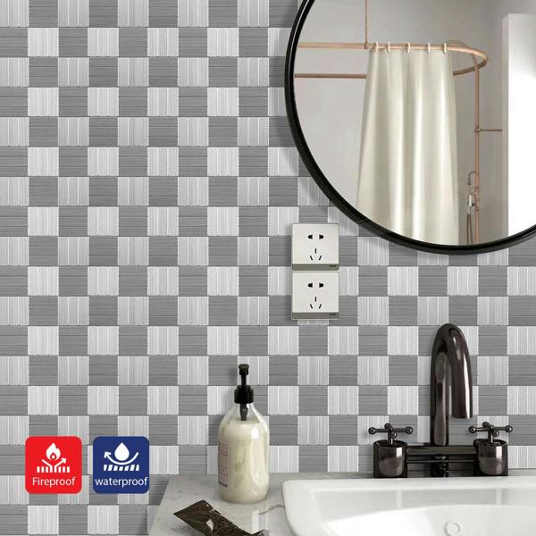 ENER-J Linear Glow Peel & Stick Aluminum Tile, Size: 300 x 300 x 4 mm (Pack of 4)