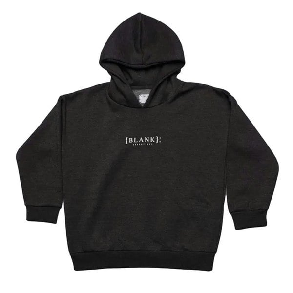 Blank Essentials Kids Fleece Pull Over Hoodie - Dark Grey