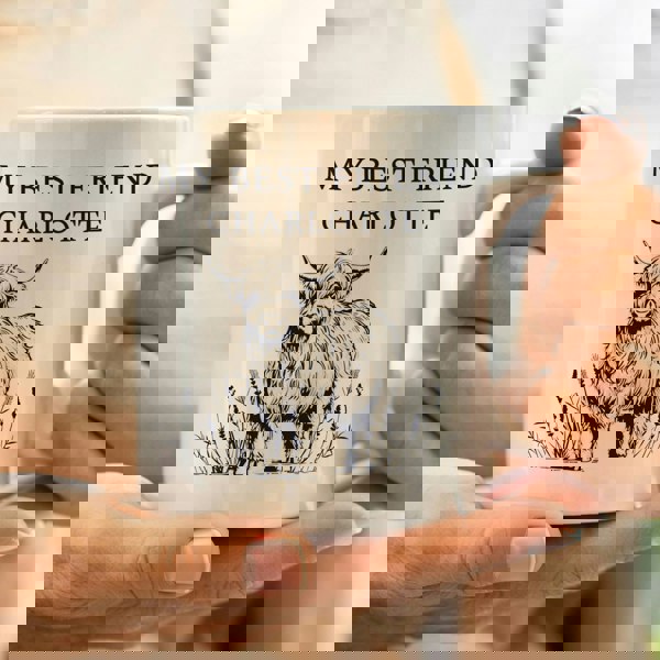 Personalised Memento Company Personalised Black Highland Cow Mug