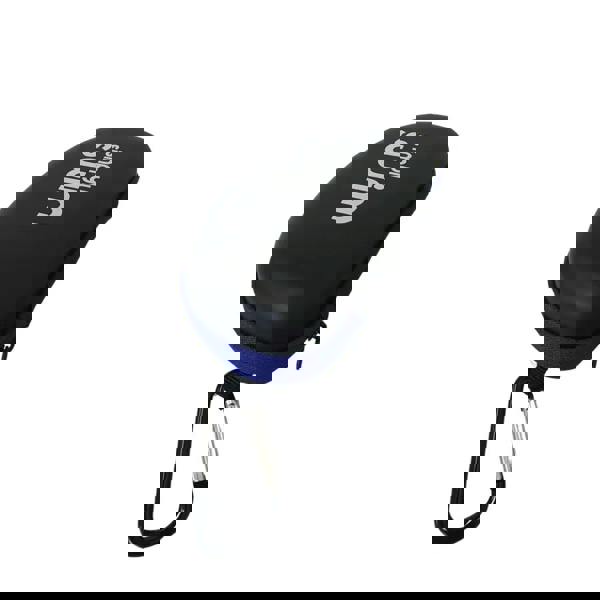 Black and blue Simply Swim Soft goggle case with carabiner strap