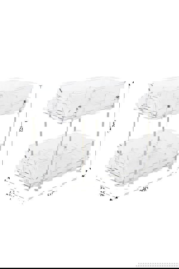 Living and Home 2-Tier Clear Storage Organizer Spice Rack with Pull-out Drawer for Kitchen & Bathroom
