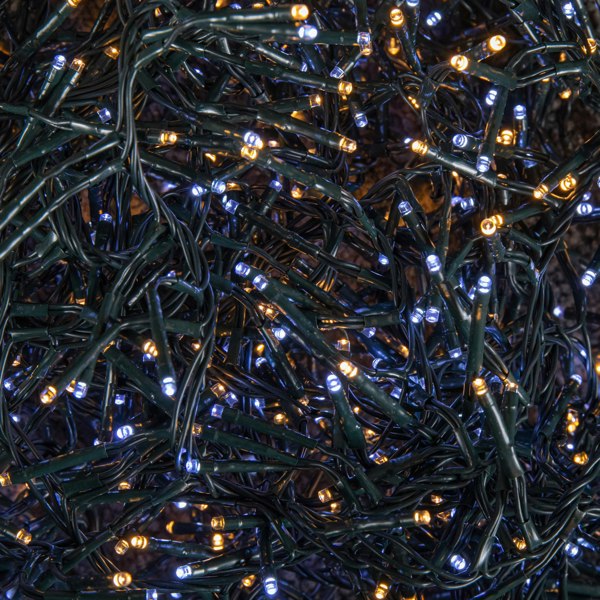 Samuel Alexander 18.5m 1440 LED Christmas Cluster Multi-Action String Lights with Timer in White & Warm White