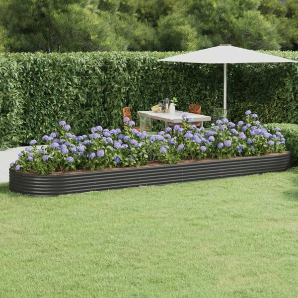 Berkfield Garden Raised Bed Powder-coated Steel 523x140x36 cm Anthracite