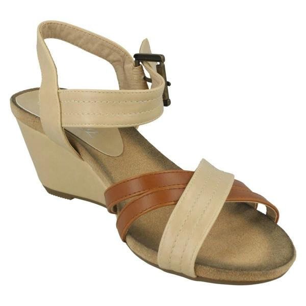 Eaze Ladies Eaze High Wedge Ankle Sandals