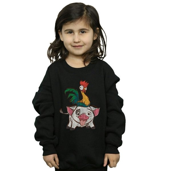 Disney Girls Moana Hei Hei And Pua Sweatshirt - Black