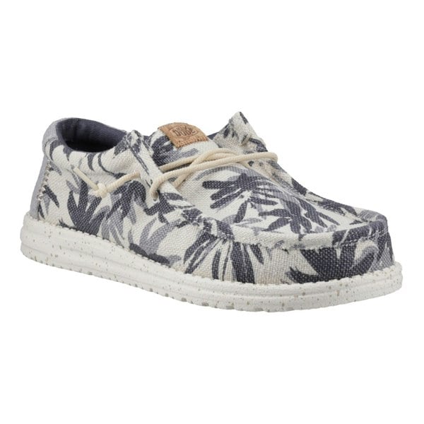 HEYDUDE Wally Palm Jute Jute Men's Egret/Cloud Blue Moccasins Shoes