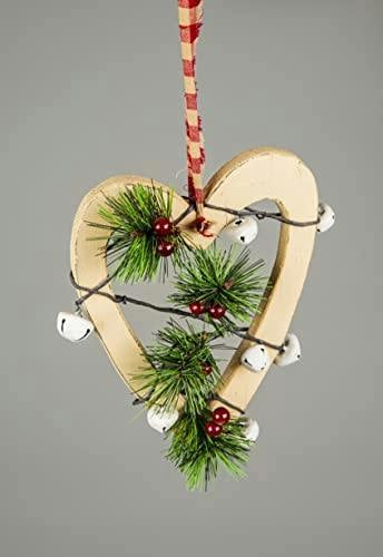 30 cm Wooden Hanging Decoration Heart Shape Cream for Christmas and Seasonal Displays image 4