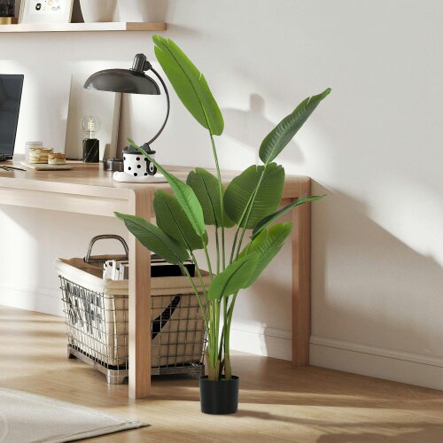 Wyld Haus Nozizi Tall Artificial Bird Of Paradise Leaf Plant With Sculpted Foliage In Pot H8 160cm Green