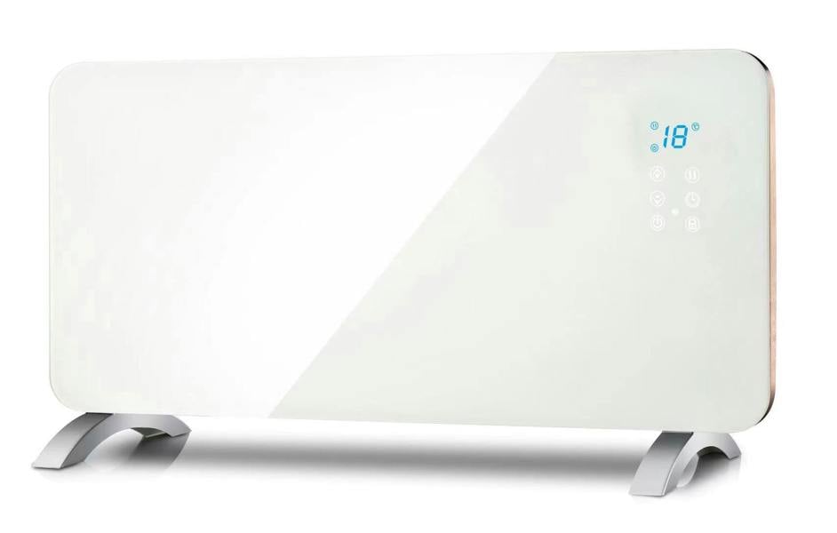 Ener-J 2000W Smart Electric Heater with White Tempered Glass, WiFi, App & Voice Control, Wall Mounted or Freestanding