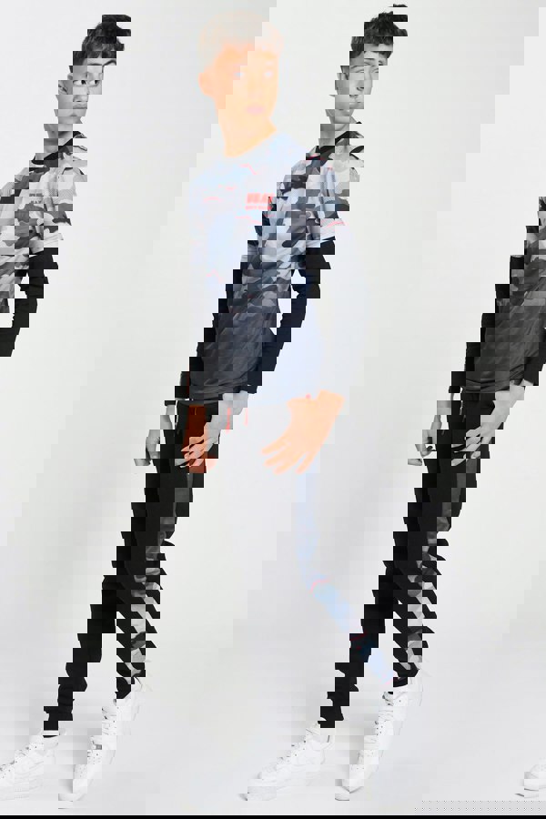 Beat Boyz Club Crenelate Long Sleeve T-Shirt - Black Camo Fade