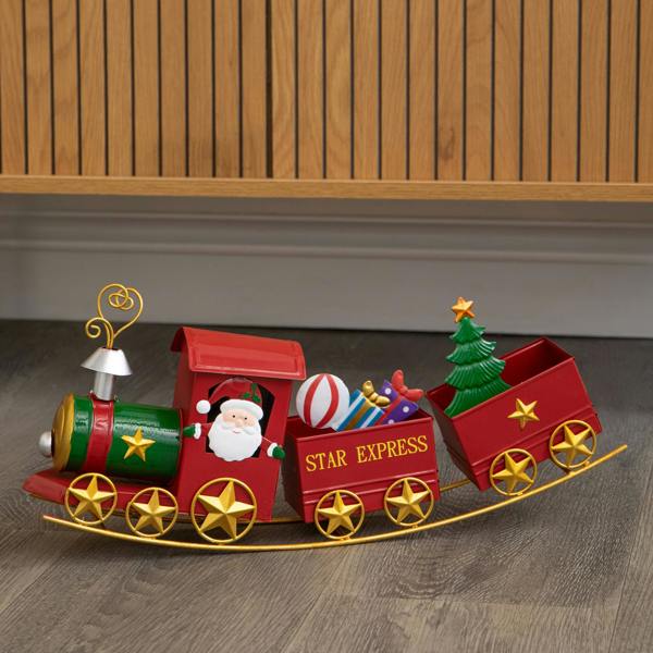 Samuel Alexander 43cm All Aboard Santa's Star Express Hand Painted Christmas Train