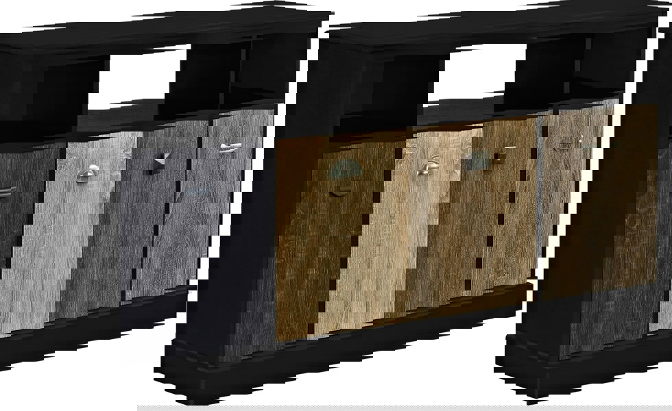 Dorel Home Mercer TV Console with 4 Doors Multicolour/Black