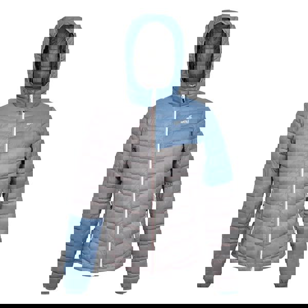 Regatta Womens/Ladies Hillpack II Hooded Padded Jacket - Heather/Coronet Blue - 