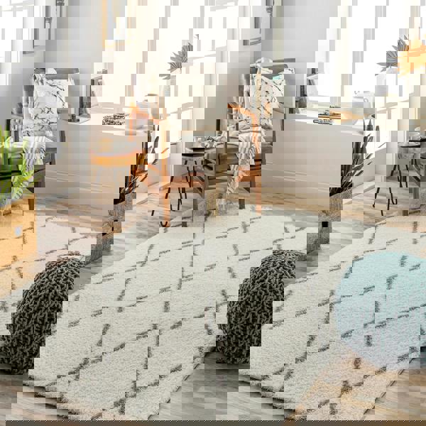 Livabliss Cloudy Shag-Modern Ivory Grey Soft Plush Pile Rug