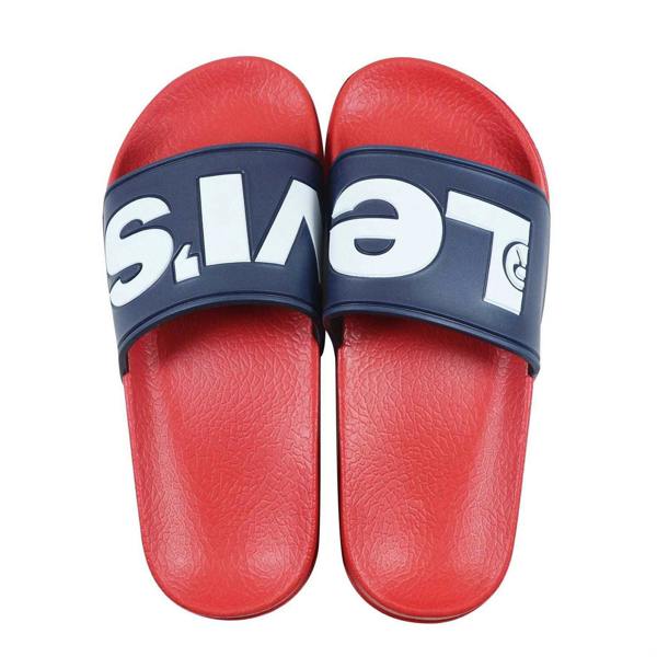 Levis Unisex Adult Relaxed Fit Flat Sliders - Navy/Red - 