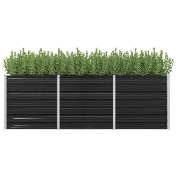 Berkfield Garden Raised Bed Anthracite 240x80x77 cm Galvanised Steel