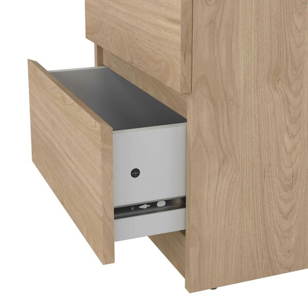 Wyld Haus Budapest Natural Oak Effect Wood Bedside Table 2 Drawers