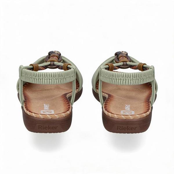 Rieker V7568 Ankle Strap Sandals in Green