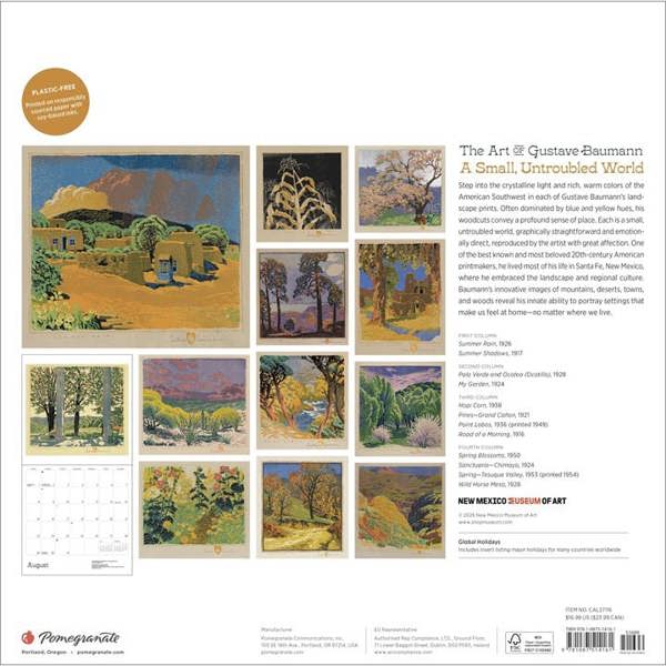 Gustave Baumann, A Small Untroubled World Calendar 2027, Wall Calendars, Month To View, Art, Gift