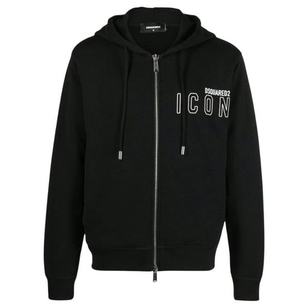 DSQUARED2 Icon Outline Logo Zip Black Hoodie S
