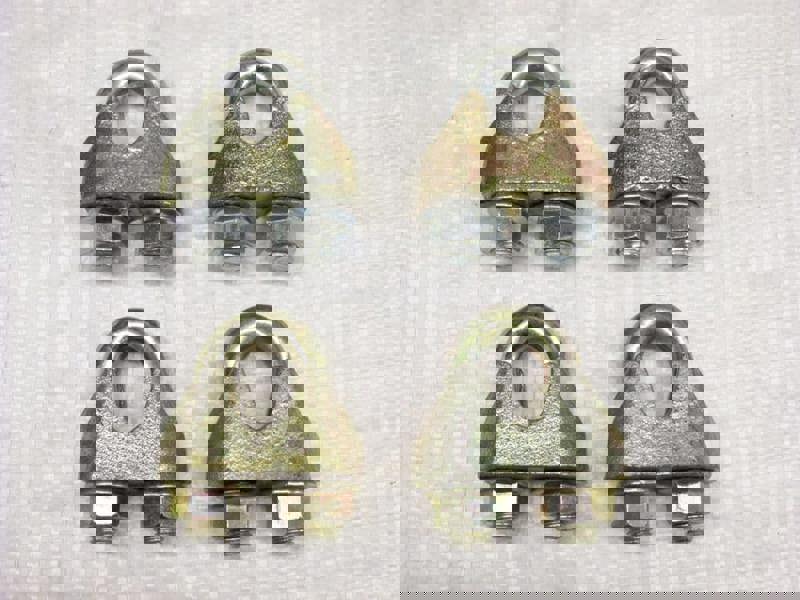 x4 13MM DIN1142 Wire Rope Grips Zinc Plated - Cable Clamp Fixing Bulldog Lifting