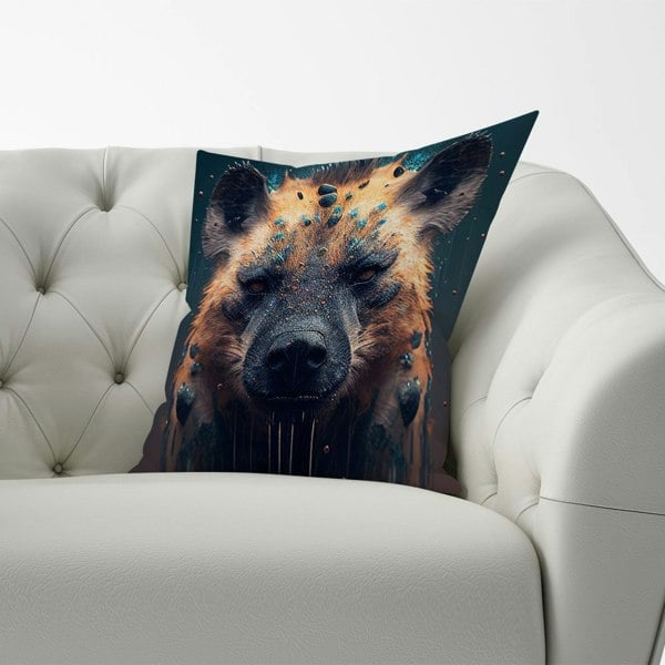 Warren Reed Hyena Face Splashart Dark Background Cushions