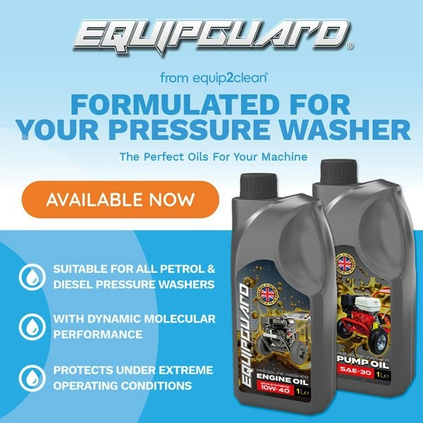 Equip2clean Twin Pack of Equipguard® 10W-40 Engine Oil & SAE-30 Pump Oil For Petrol and Diesel Pressure Washers (1L)