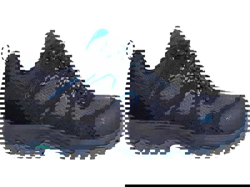 Karrimor Bodmin Low 6 Mens Walking Hiking Trekking Trainers, Black and Blue outdoor sports shoes with rugged sole.