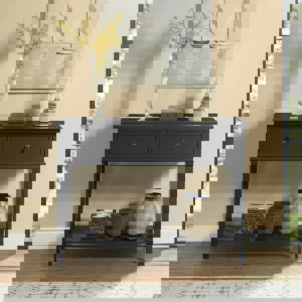 Dorel Home Franklin Console Table with 2 Drawers Black