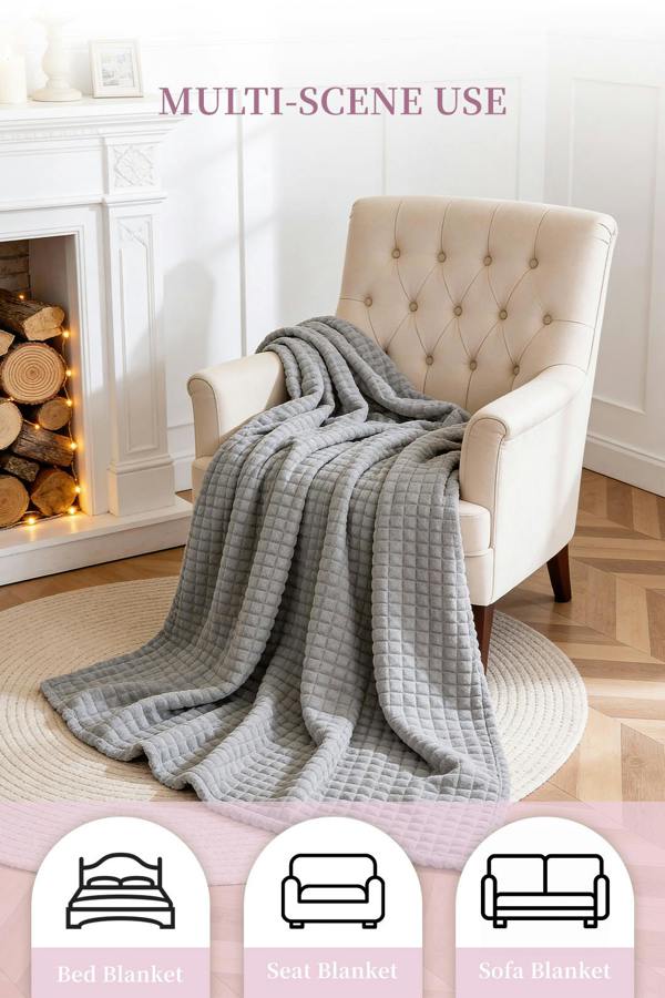 Living and Home Reversible Skin-Friendly Throw Blanket