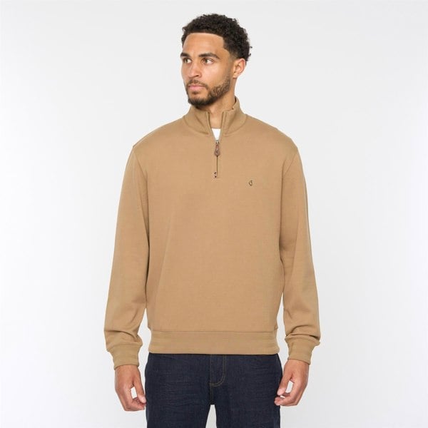Gabicci G54D01 Mens Quarter Zip Sweat Gabicci Classic - GRANOLA