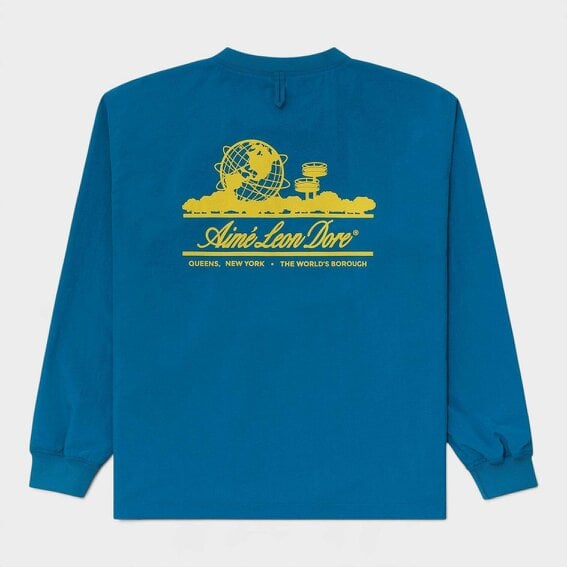 Aimé Leon Dore Unisphere Crewneck Pullover Mediterranean Blue