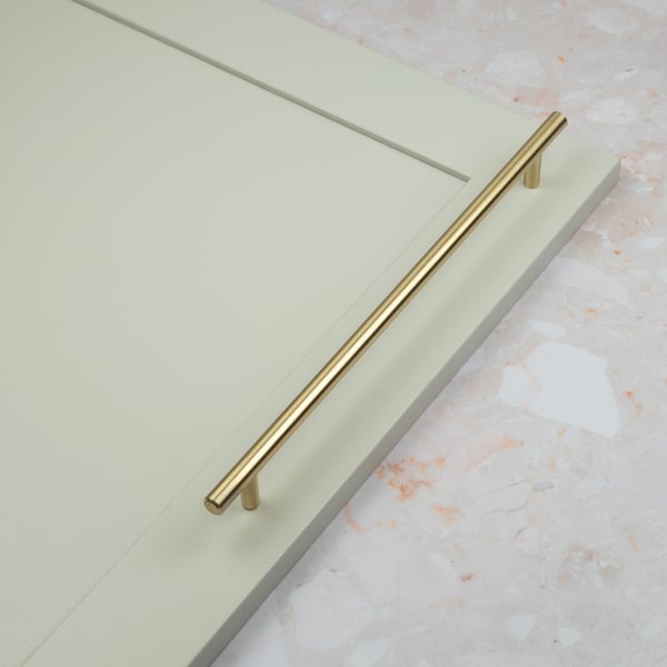 Handle & Home Satin Brass T-Bar Handles & Coordinating T-Bar Knob