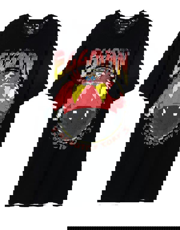 Sonic the Hedgehog Mens Black Eggman Short Sleeved T-Shirt