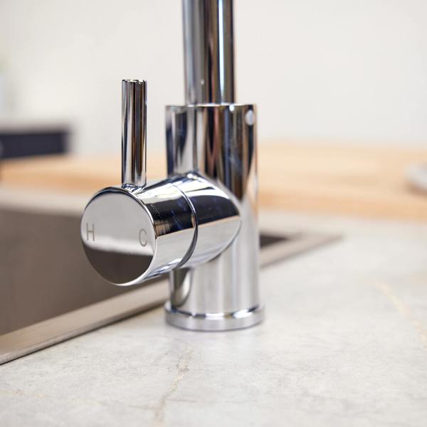 Top-Fix | Vito L Neck Style Kitchen Mixer Tap | Polished Chrome Finish