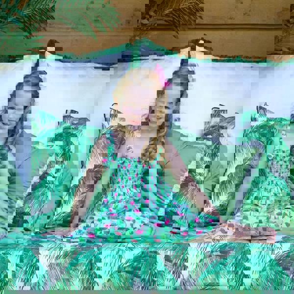 Rachel Riley Green Flamingo Sundress