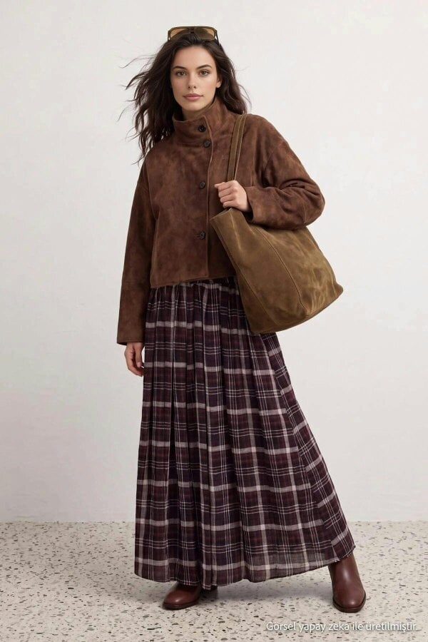 WOVCOR High Waist A-Line Maxi Skirt