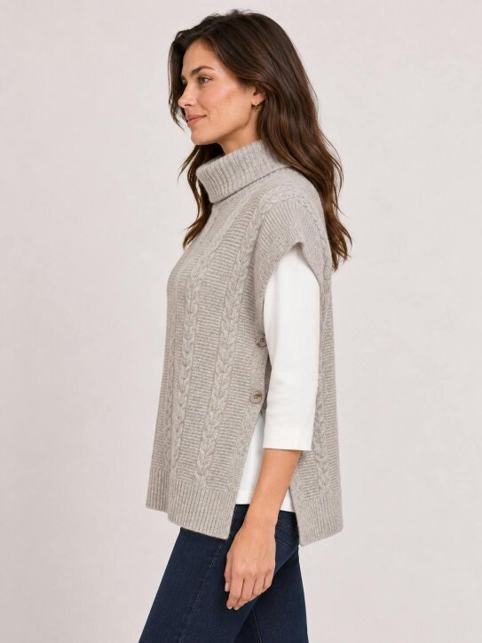 VIZ-A-VIZ Cable Roll Neck Tabard